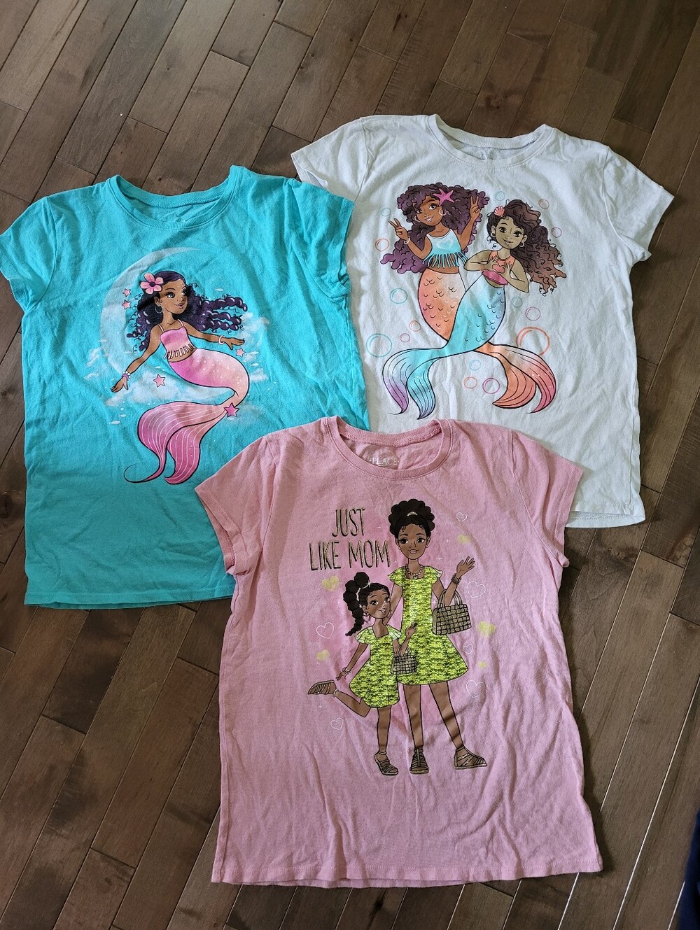 Girls' Tee - Pink, Turquoise, White